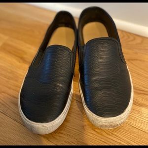 8 Black TARGET Slip-On Sneakers